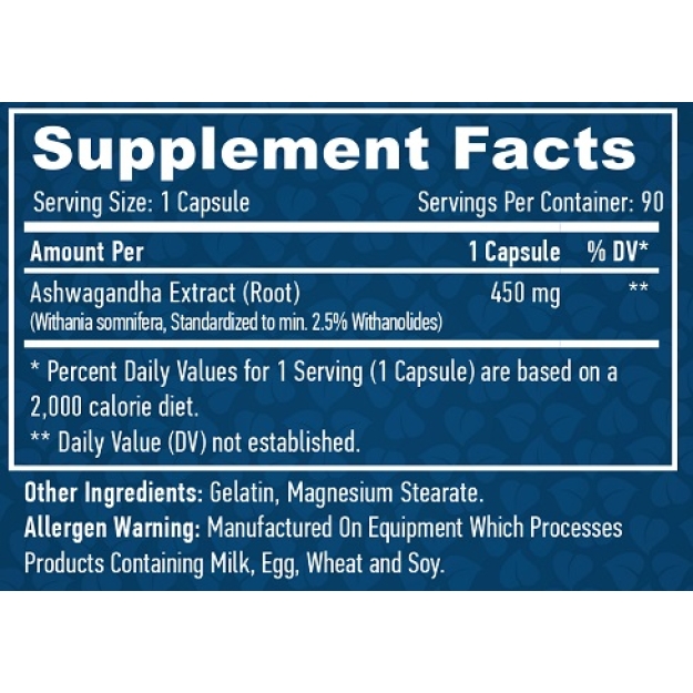 Haya Labs Ashwagandha 450 mg 90 kapsulių paveikslėlį Haya Labs Ashwagandha 450 mg 90 kapsulių nuotrauka