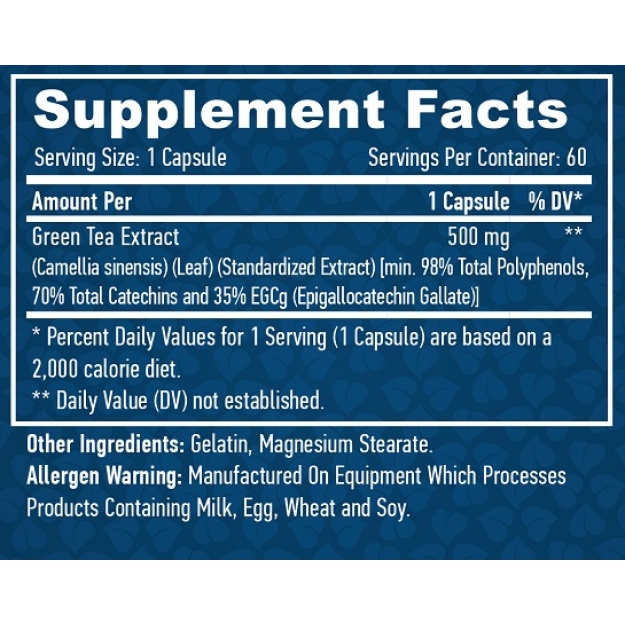 Vihreä Tea Extract 500 mg 60 kapselia Vihreä Tea Extract 500 mg 60 kapselia
