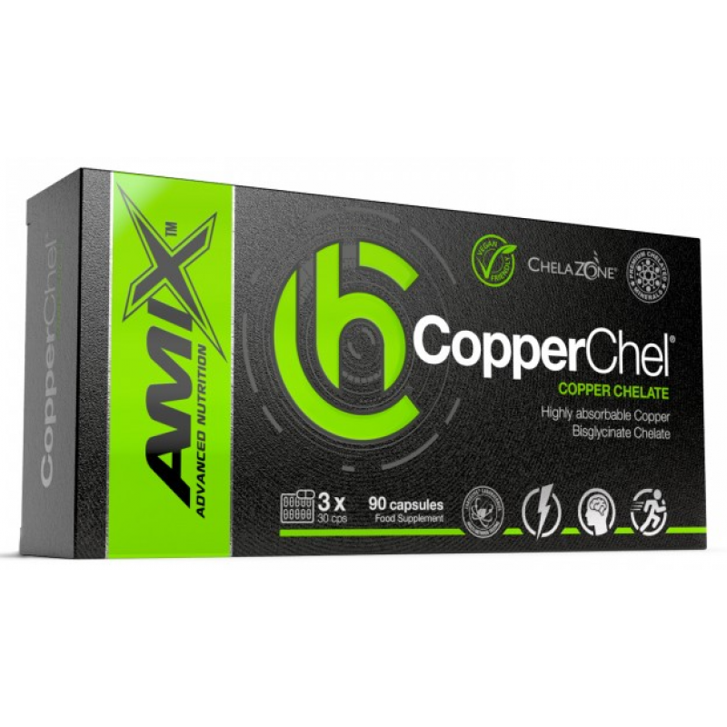 Amix Nutrition ChelaZone® CopperChel® Copper Bisglycinate Chelate 90 Vegan kapslid