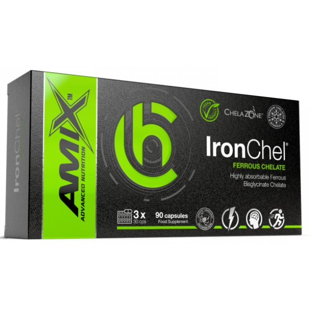 ChelaZone® IronChel® Iron / Bisglycinate Chelate 90 Vegan capsules
