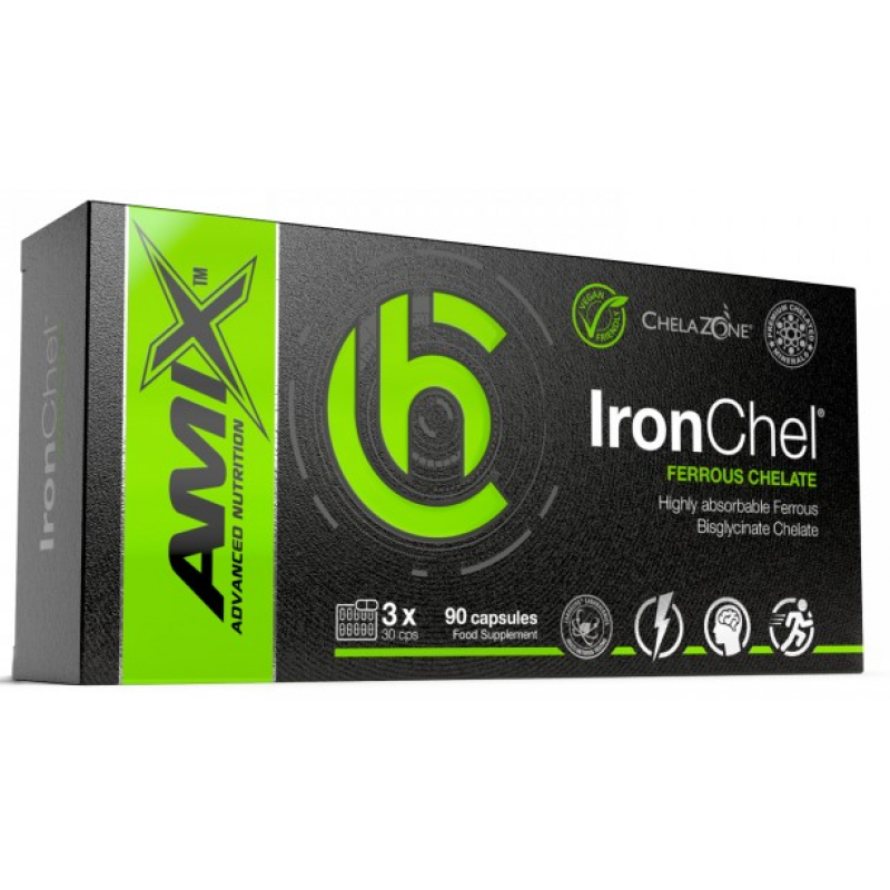 Amix Nutrition ChelaZone® IronChel® Raud / Raud / Bisglütsinaat Chelate 90 Vegan kapslid