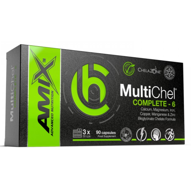 ChelaZone® MultiChel® Complete 6 Bisglycinate Chelate 90 Vegan capsules