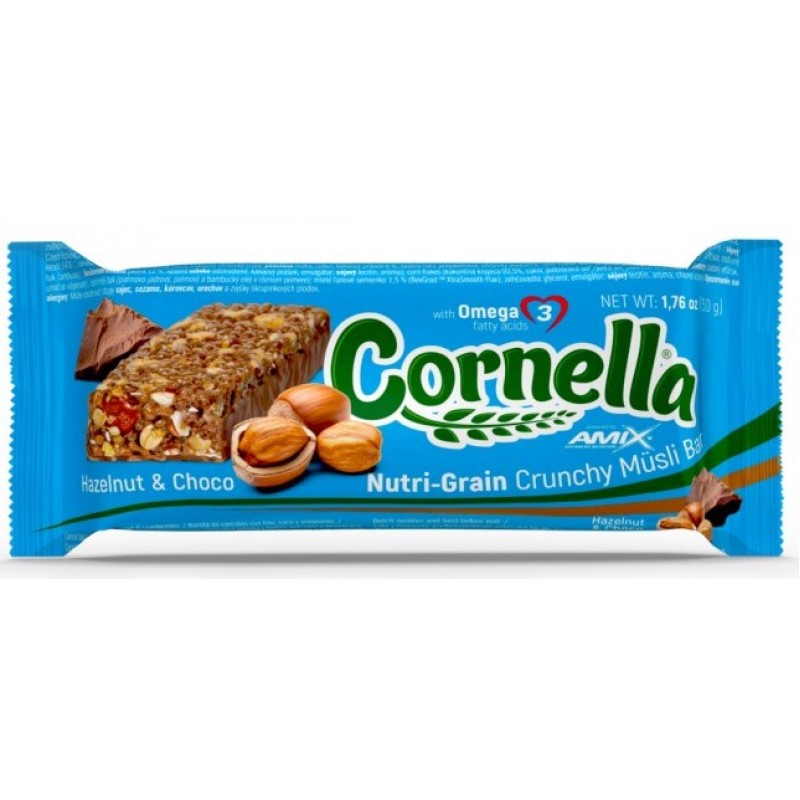 Amix Nutrition Cornella® krõmpsuv müslibatoon 50 g - šokolaadi ja metsapähkli foto