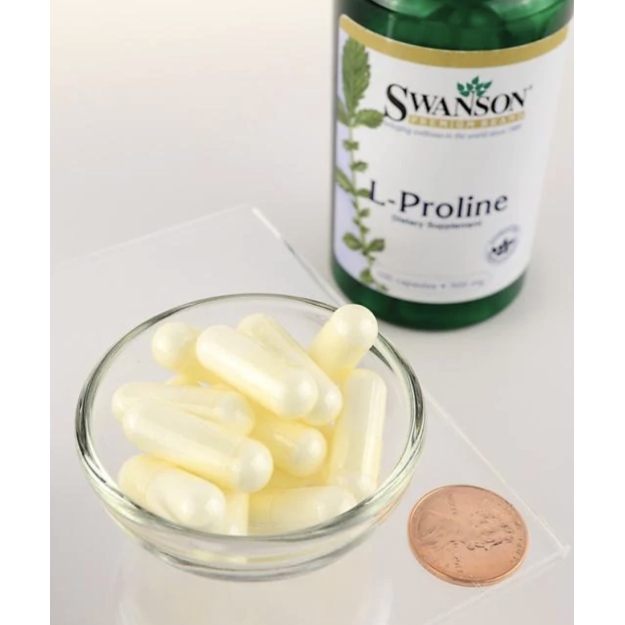 Swanson L-Proline 500 mg 100 kapsulių paveikslėlį Swanson L-Proline 500 mg 100 kapsulių nuotrauka