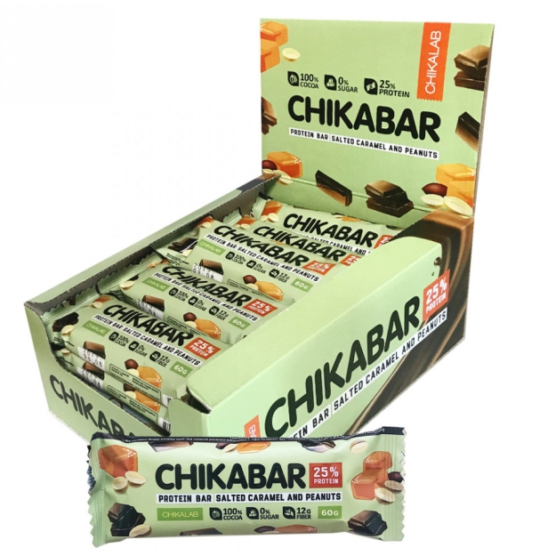 Bombbar Chikabar 60g salted caramel and peanuts picture Bombbar Chikabar 60g salted caramel and peanuts photo