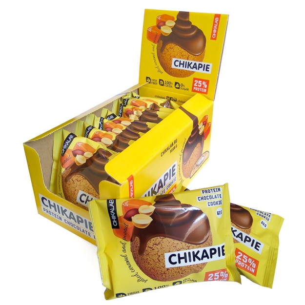 Bombbar Chikapie protein cookie 60 g, salted caramel and peanut picture Bombbar Chikapie protein cookie 60 g, salted caramel and peanut photo