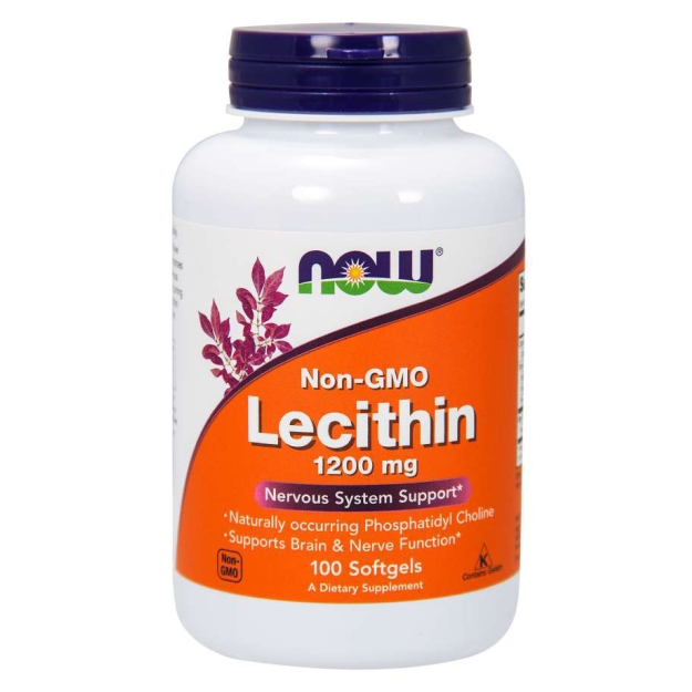 NOW Lecitīns 1200 mg 100 kapsulas fotogrāfija
