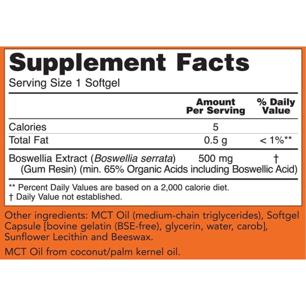 NOW Boswellia Extract 500 mg 90 capsules picture NOW Boswellia Extract 500 mg 90 capsules photo