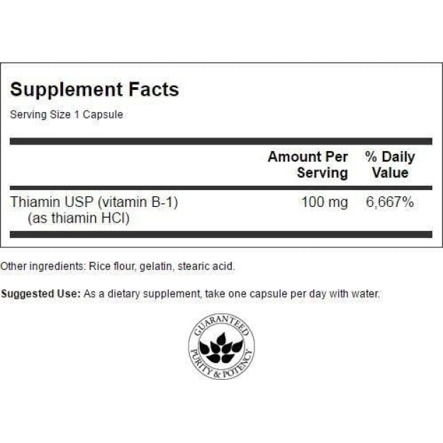 Swanson Vitamin B-1 100 mg 250 capsules picture Swanson Vitamin B-1 100 mg 250 capsules photo