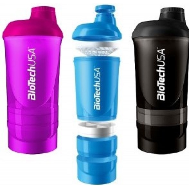 Biotech USA Shaker Wave + 600 ml (+ 250 ml + 100 ml) bilde Biotech USA Shaker Wave + 600 ml (+ 250 ml + 100 ml) fotogrāfija