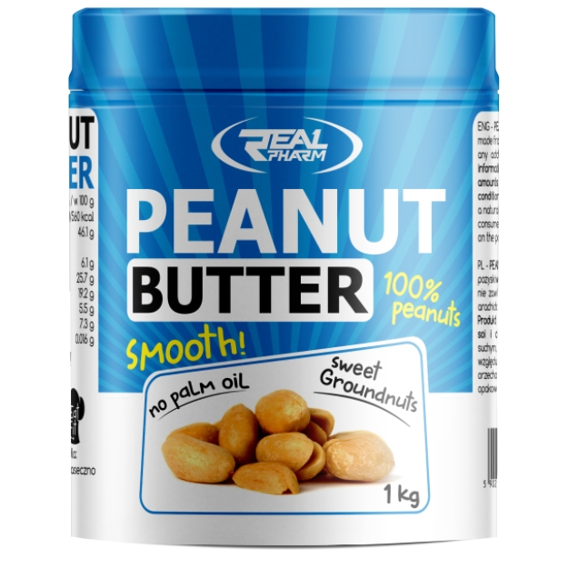 Real Pharm Peanut Butter Smooth 1000g pilt Real Pharm Peanut Butter Smooth 1000g foto