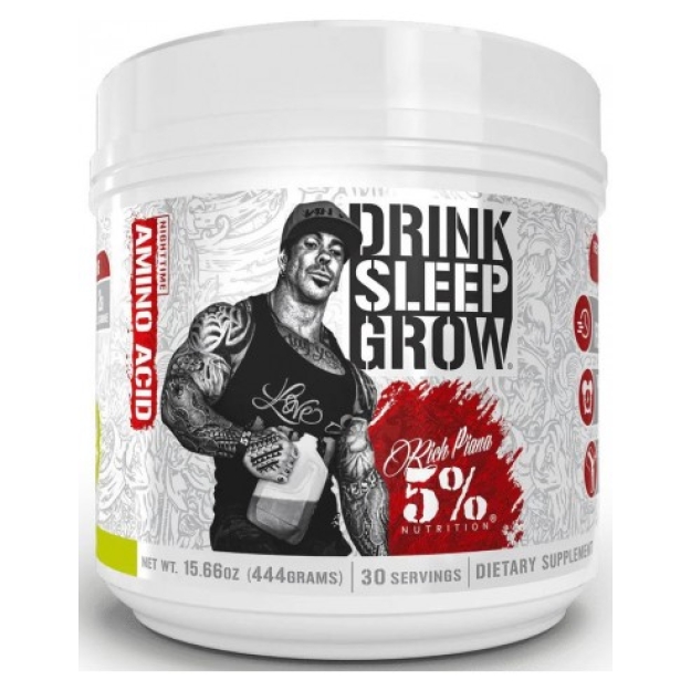 5% Nutrition Rich Piana Drink Sleep Grow Night Time Aminos 450 g nuotrauka
