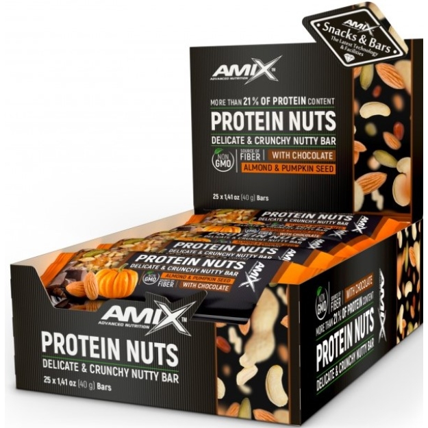Protein Nuts crunchy nutty bar 40 g - almond ja pumpkin seed Protein Nuts crunchy nutty bar 40 g - almond ja pumpkin seed