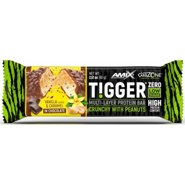 Amix Nutrition TiggerZero mitmekihiline valgubatoon 60 g - vanilje ja karamell foto