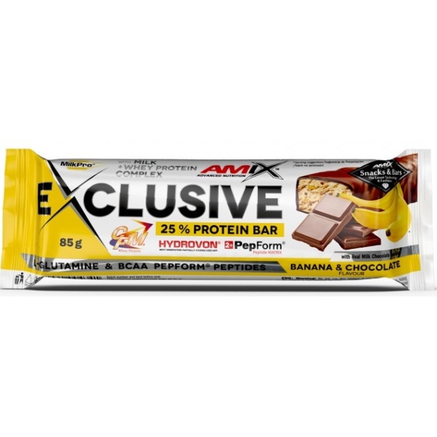 Exclusive® протеиновый батончик 85 г - банан и шоколад