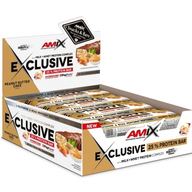 Amix Nutrition Exclusive® protein bar 85 g - peanut butter cake picture Amix Nutrition Exclusive® protein bar 85 g - peanut butter cake photo