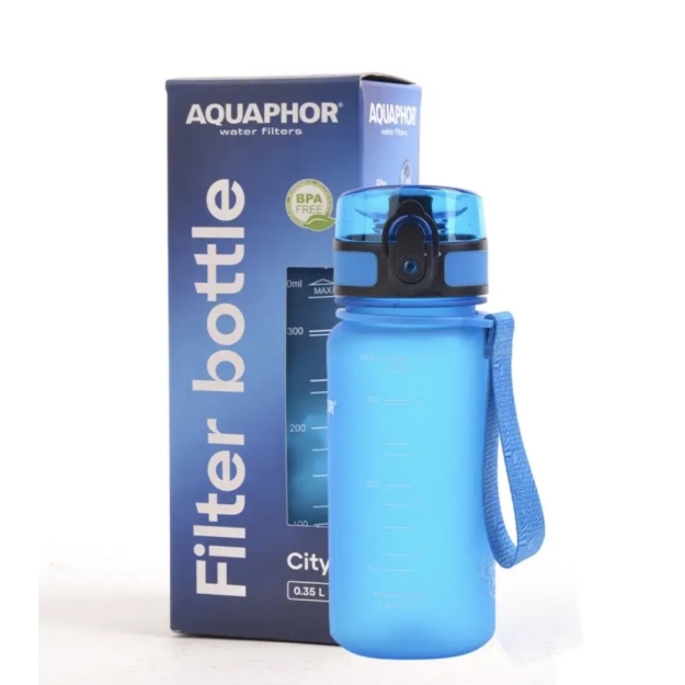 Aquaphor Butelis su City filtru 350 ml - Mėlynas Aquaphor Butelis su City filtru 350 ml - Mėlynas
