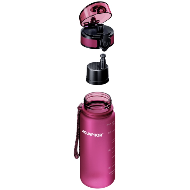 Aquaphor Butelis su City filtru 350 ml - Rožinis Aquaphor Butelis su City filtru 350 ml - Rožinis