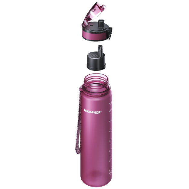 Aquaphor Butelis su City filtru 800 ml - Rubino spalvos Aquaphor Butelis su City filtru 800 ml - Rubino spalvos