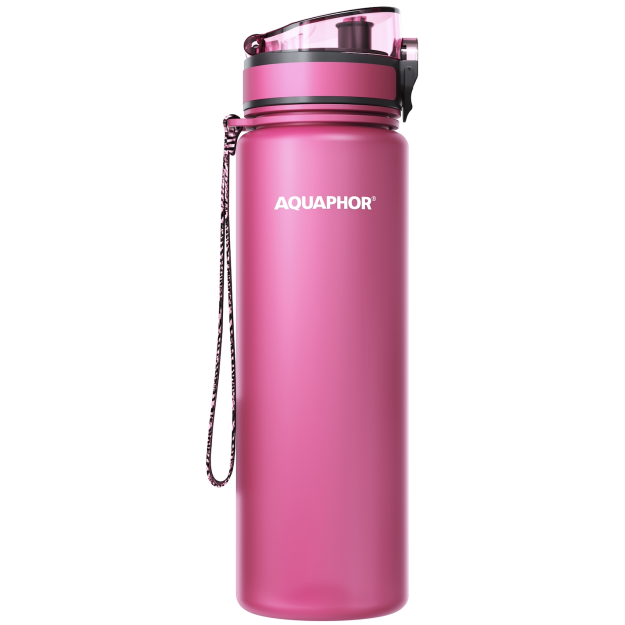 Aquaphor Butelis su City filtru 800 ml - Rožinis Aquaphor Butelis su City filtru 800 ml - Rožinis
