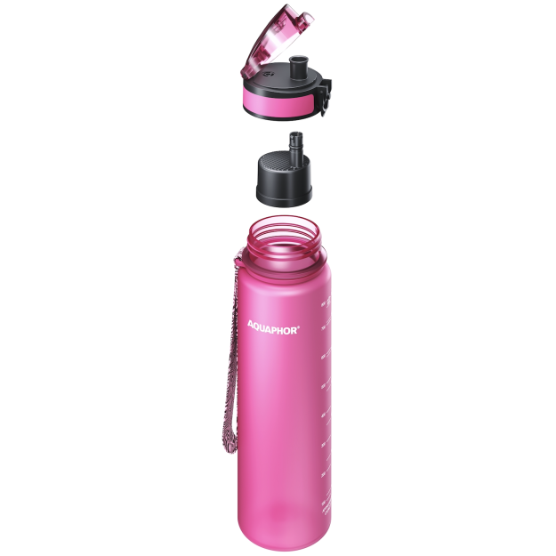 Aquaphor Butelis su City filtru 800 ml - Rožinis Aquaphor Butelis su City filtru 800 ml - Rožinis
