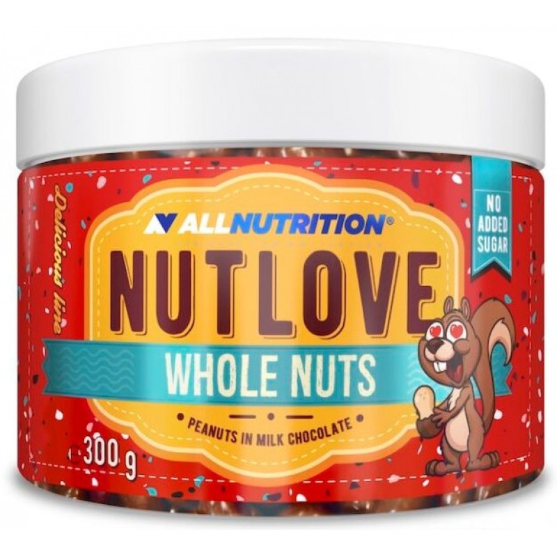 AllNutrition Nutlove terved pähklid 300 g - maapähklid piimašokolaadis
