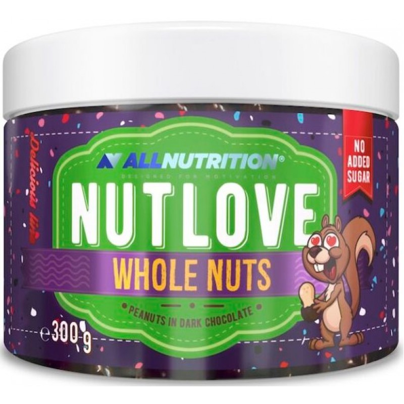 AllNutrition Nutlove Whole Nuts 300 g maapähkleid tumedas šokolaadis foto