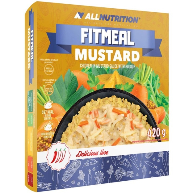 AllNutrition Fitmeal Mustard 420 g - vistas gaļa sinepju mērcē ar bulguru fotogrāfija