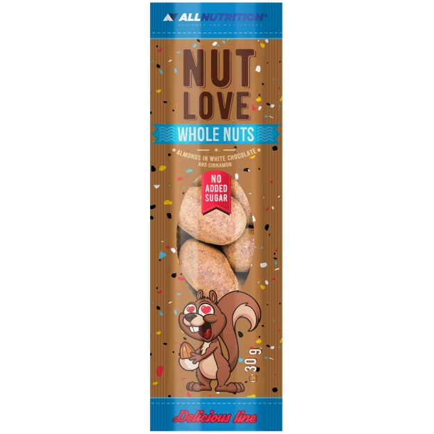Nutlove Whole Nuts mandlid valges šokolaadis ja kaneelis 30 g