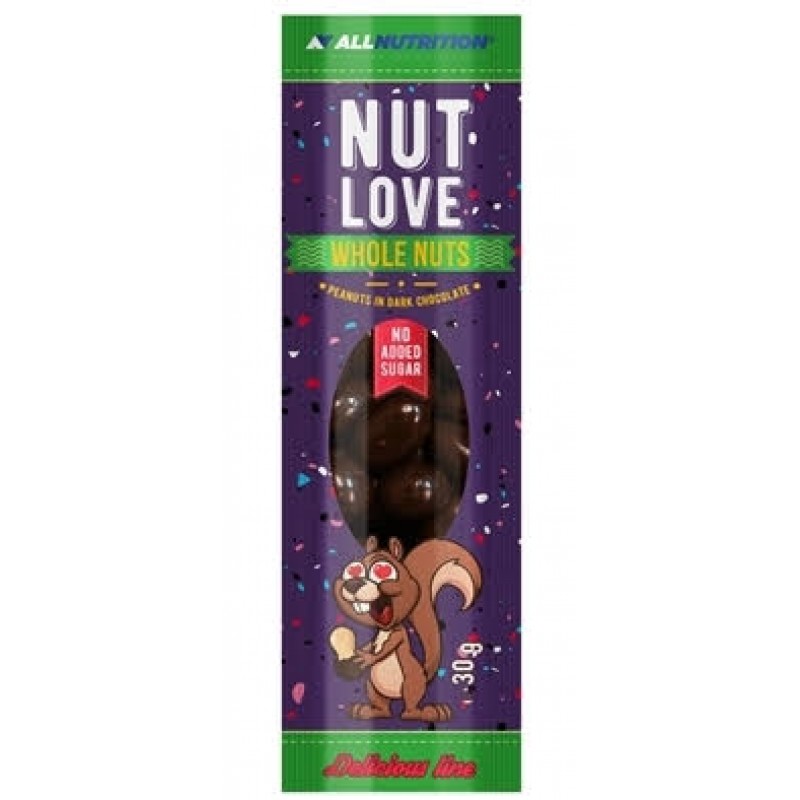 AllNutrition Nutlove Whole Nuts maapähklid tumedas šokolaadis 30 g foto