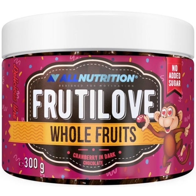 AllNutrition Frutilove Whole Fruits 300 g клюква в темном шоколаде картинка AllNutrition Frutilove Whole Fruits 300 g клюква в темном шоколаде фото