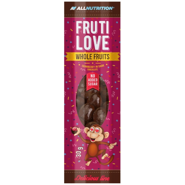AllNutrition Frutilove Whole Fruits клюква в темном шоколаде 30 г картинка AllNutrition Frutilove Whole Fruits клюква в темном шоколаде 30 г фото