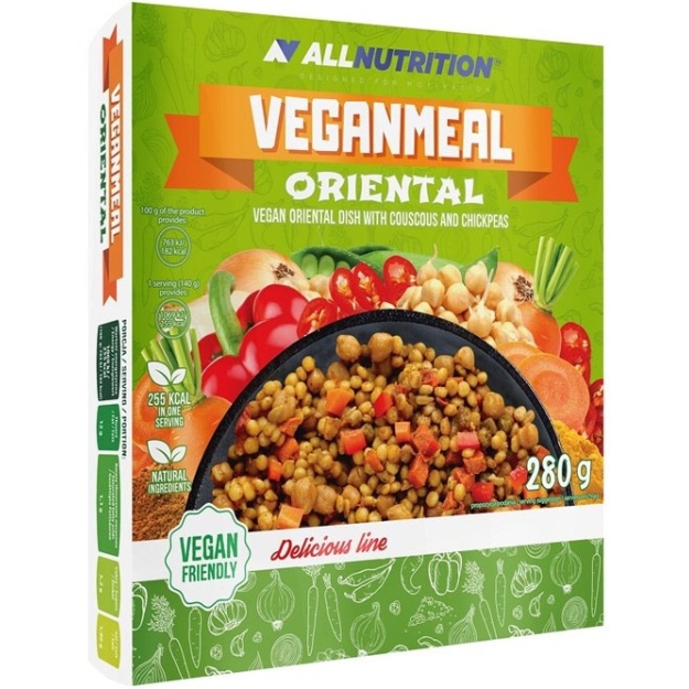 AllNutrition Veganmeal 280 g oriental -kuskusas su avinžirniais ir daržovėmis paveikslėlį AllNutrition Veganmeal 280 g oriental -kuskusas su avinžirniais ir daržovėmis nuotrauka