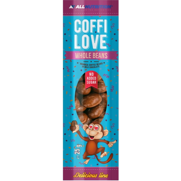 Coffilove Whole Beans arabica coffee beans in milk chocolate 25 g