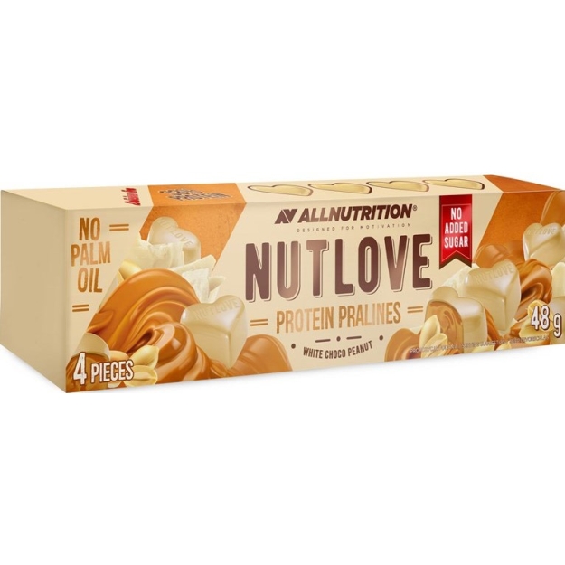 AllNutrition Nutlove Proteiini Pralineed 48 g - valge šokolaad ja maapähkel pilt AllNutrition Nutlove Proteiini Pralineed 48 g - valge šokolaad ja maapähkel foto