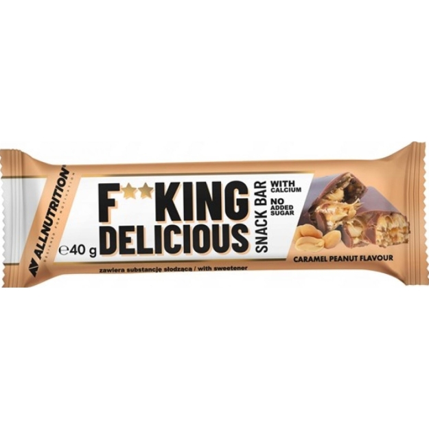 AllNutrition F**KING DELICIOUS Snack BAR 40 g - KARAMELL MAAPÄHKEL foto