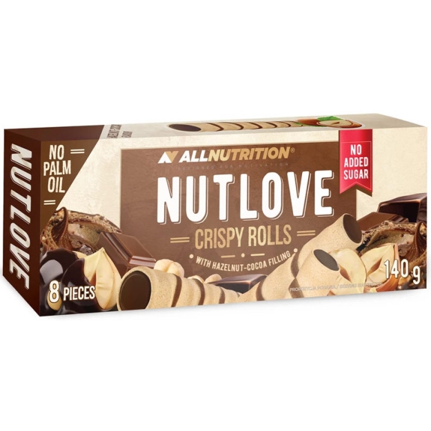AllNutrition Nutlove Crispy Rolls 140 g, hazelnut cocoa photo