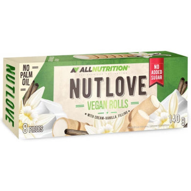 AllNutrition Nutlove Crispy Rolls 140 g, cream vanilla photo