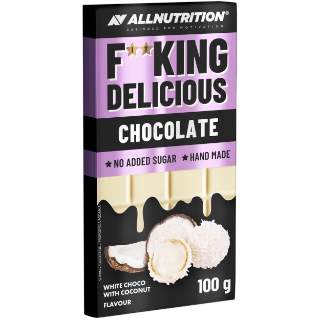 F**KING DELICIOUS chocolate 100 g - white chocolate with coconut