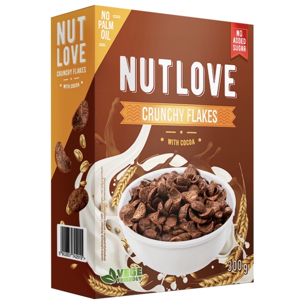 Nutlove traškūs dribsniai su kakava 300 g