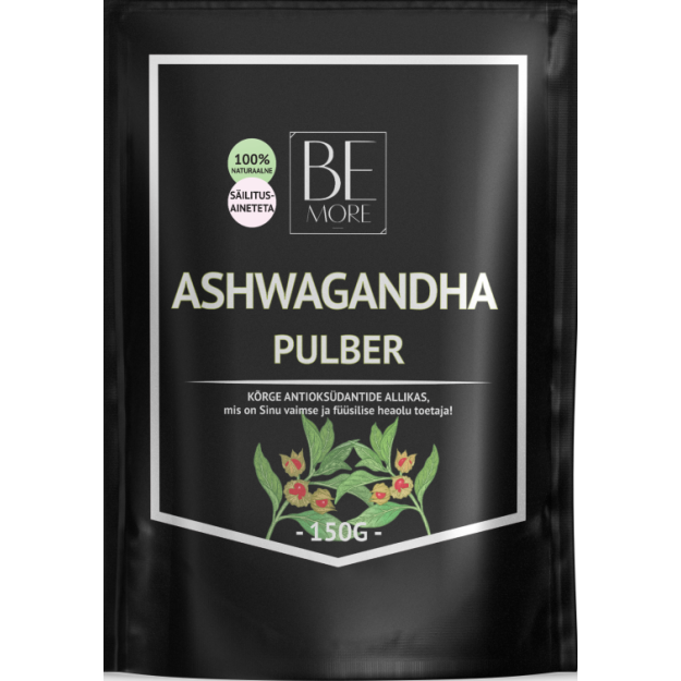 Be more Ashwagandha pulveris 150 g bilde Be more Ashwagandha pulveris 150 g fotogrāfija