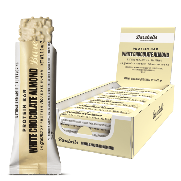 Barebells Barebells Baltymų batonėlis 12h55g - baltojo šokolado migdolai paveikslėlį Barebells Barebells Baltymų batonėlis 12h55g - baltojo šokolado migdolai nuotrauka