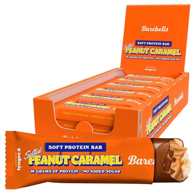 Barebells Protein soft bar 12x55g - Salted Peanut and caramel picture Barebells Protein soft bar 12x55g - Salted Peanut and caramel photo