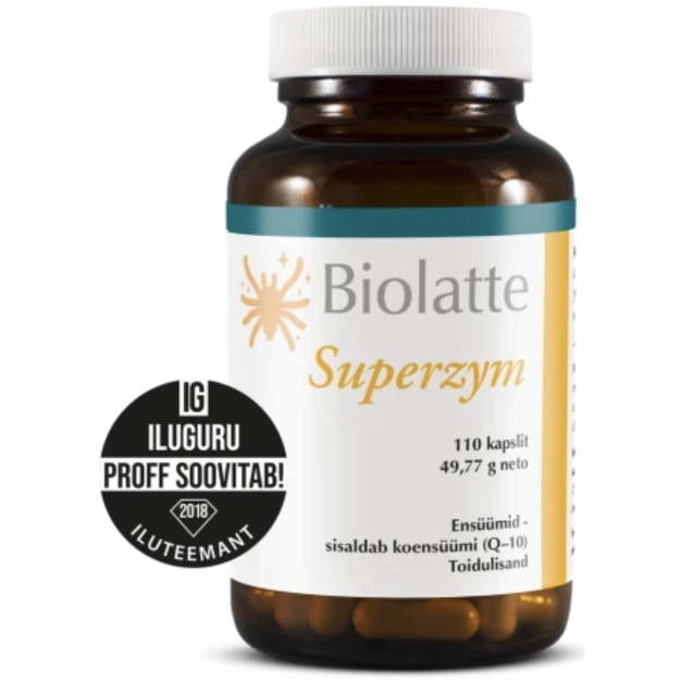 Biolatte Superzym uztura bagātinātājs 110 kapsulas bilde Biolatte Superzym uztura bagātinātājs 110 kapsulas fotogrāfija