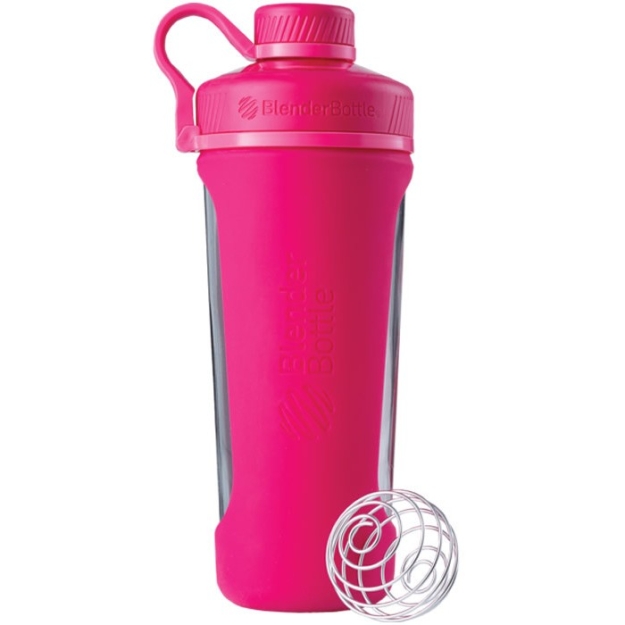 Blender Bottle Radian Glass 820 ml - klaasist šeiker - roosa pilt Blender Bottle Radian Glass 820 ml - klaasist šeiker - roosa foto