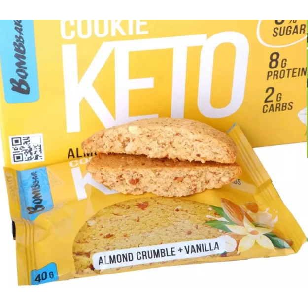 Bombbar Keto Cookies 40 g -Almond Crumble & Vanilla- paveikslėlį Bombbar Keto Cookies 40 g -Almond Crumble & Vanilla- nuotrauka