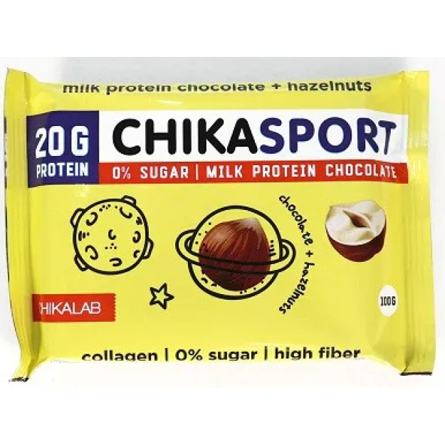 Bombbar Chika Sport šokolaad metspähklitega 100g pilt Bombbar Chika Sport šokolaad metspähklitega 100g foto