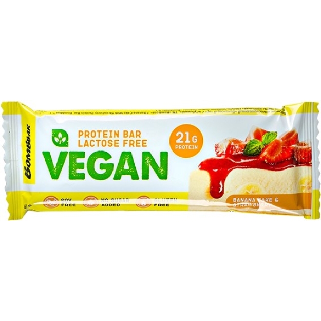 Vegan bar 60 g - banānu kūka ar zemenēm