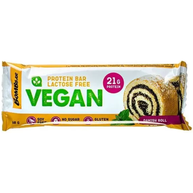 Bombbar Vegan bar 60 g - dāņu rullīšu kūka fotogrāfija