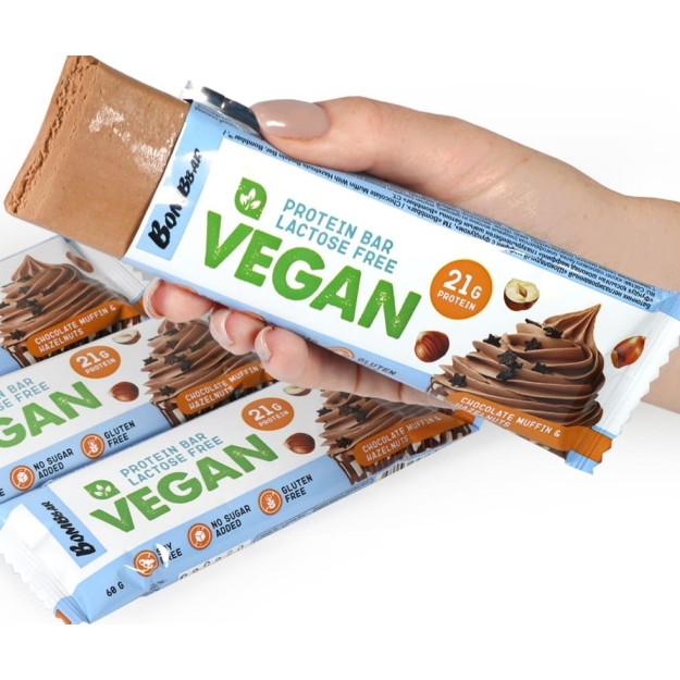 Bombbar Vegan bar 60 г - шоколадный маффин с фундуком картинка Bombbar Vegan bar 60 г - шоколадный маффин с фундуком фото